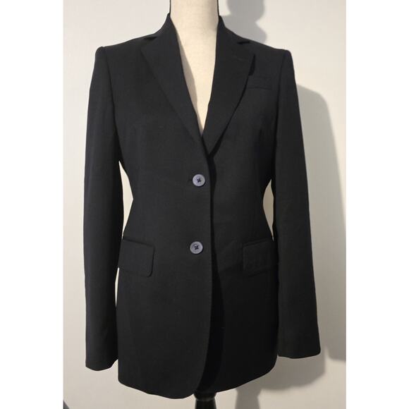 Brooks Brothers 100% Fine Wool Women’s Blazer 2 Button Sz 4 Dark Navy Blue - Picture 1 of 9
